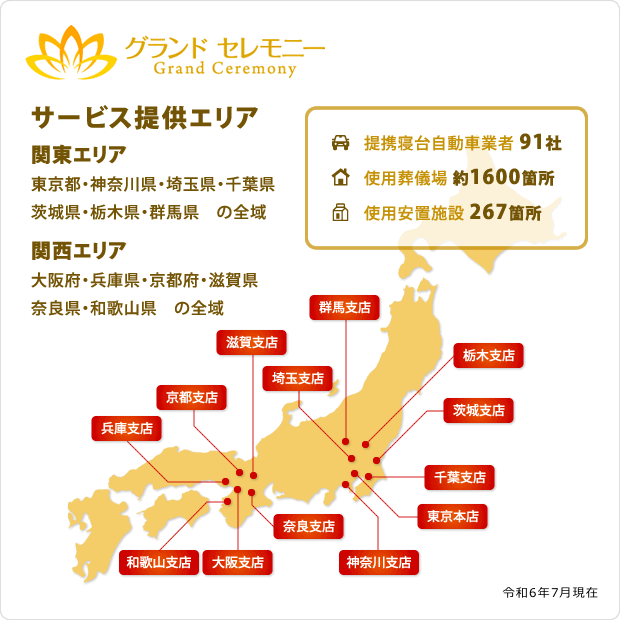 グランドセレモニー　サービス提供エリア
